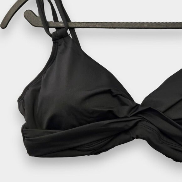 LAUREN RALPH LAUREN Twist Front Double Strap Bikini Top Black NWT - Picture 4 of 8